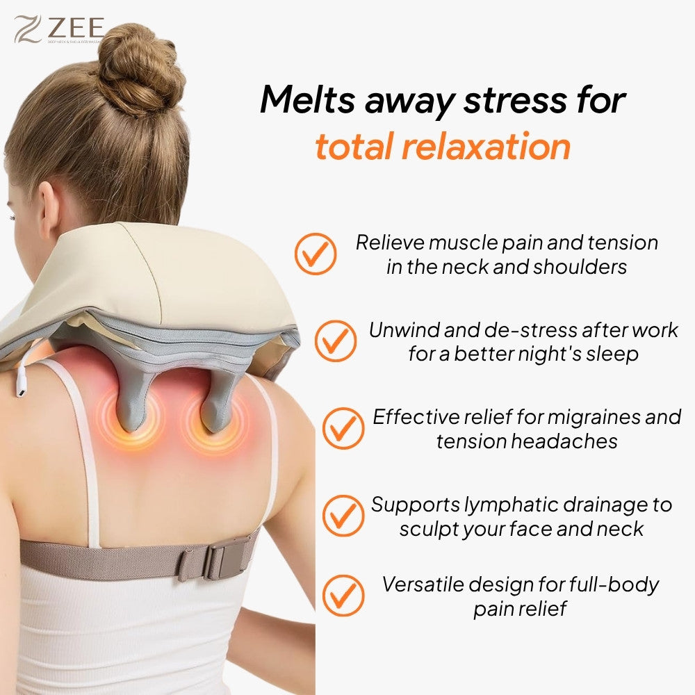 Cordless Deep Tissue  Neck & Shoulder Massager with Heat