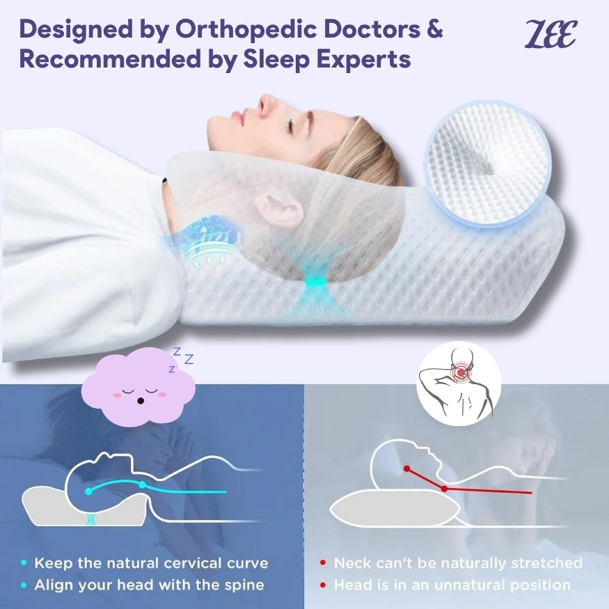 ZEE Ergonomic Contour Memory Foam Pillow
